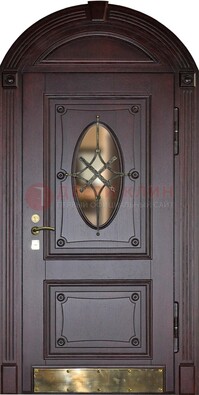 Арочная металлическая дверь с виноритом ДА-38 в Химках