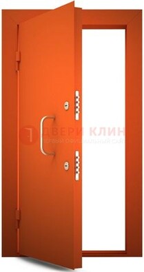 Оранжевая стальная бронированная дверь с нитроэмалью ДБ-2 в Химках