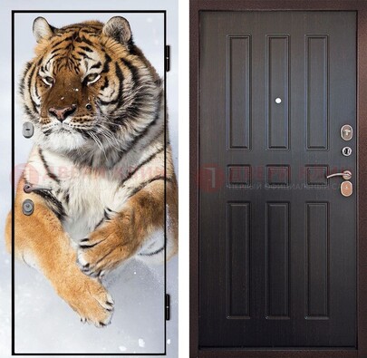 Металлическая дверь с фотопечатью тигра ДФ-1 в Химках