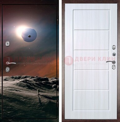 Стальная дверь с фотопечатью планет ДФ-8 в Химках