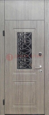 Металлическая дверь Винорит стекло и ковка с фрамугой ДФГ-33 в Химках