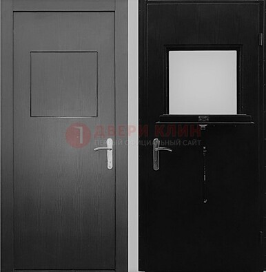 Черная стальная дверь в кассу ламинат внутри ДКС-3 в Химках