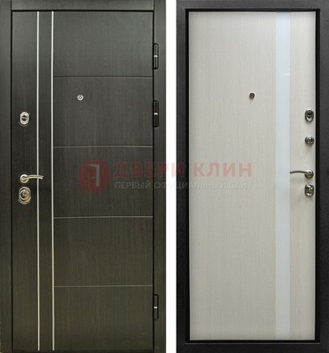 Морозостойкая темная металлическая дверь с МДФ ДМ-164 в Химках
