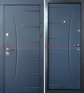 Серая входная дверь с фигурной фрезеровкой МДФ ДМ-213 в Химках