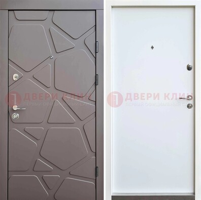 Серая входная дверь с филенчатой МДФ ДМ-216 в Химках