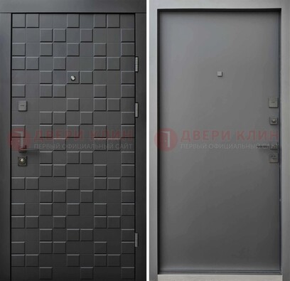 Темная стальная филенчатая дверь с МДФ ДМ-221 в Химках