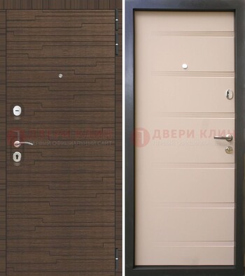 Коричневая  железная дверь c фрезерованной МДФ ДМ-248 в Химках
