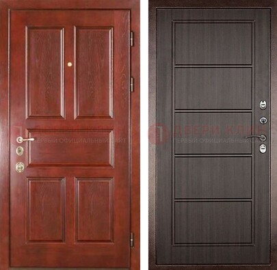 Красная металлическая дверь с МДФ в квартиру ДМ-387 в Химках