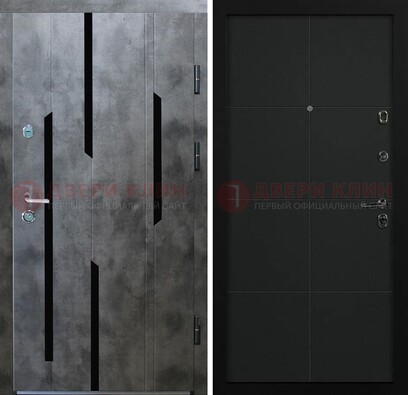 Стальная дверь с МДФ в темном цвете ДМ-415 в Химках