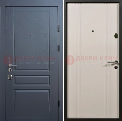 Темно-серая стальная дверь с МДФ хайтек ДМ-481 в Химках