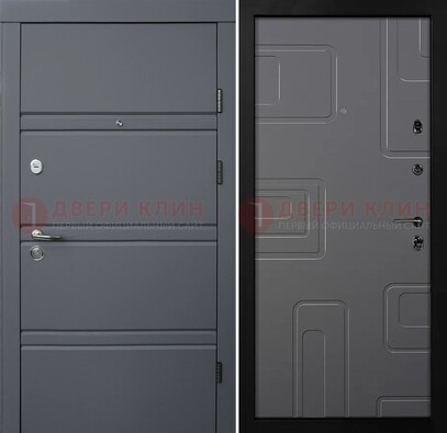 Серая металлическая дверь с МДФ в квартиру ДМ-485 в Химках