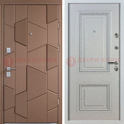 Квартирная стальная дверь с разными панелями МДФ ДМ-496 в Химках