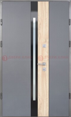 Полуторная металлическая дверь с МДФ ДМ-503 в Химках