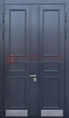 Черная двухстворчатая дверь для улицы с МДФ ДМ-535 в Химках
