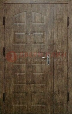 Коричневая тамбурная двухстворчатая дверь с МДФ ДМ-539 в Химках