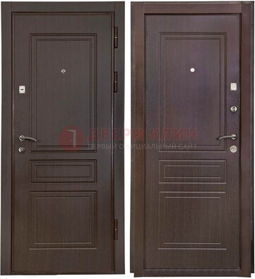 Антивандальная коричневая железная дверь с МДФ ДМ-61 в Химках