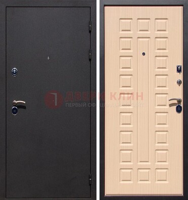 Черная стальная дверь с порошковым окрасом МДФ внутри ДП-102 в Химках