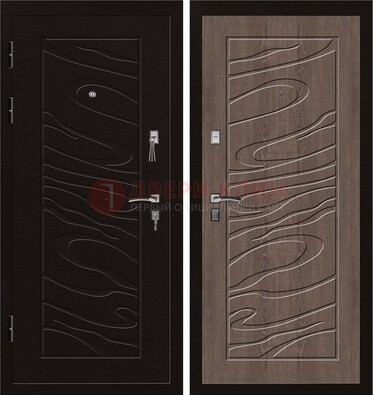 Темная железная дверь с порошковым окрасом ДП-127 в Химках
