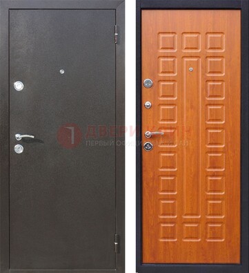 Коричневая стальная дверь с порошковым напылением ДП-202 в Химках