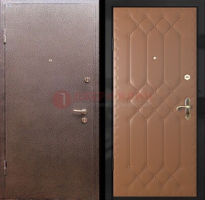 Коричневая металлическая дверь с порошковым окрасом ДП-22 в Химках