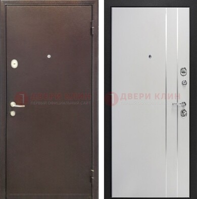 Входная дверь с порошковым покрытием с МДФ с молдингами ДП-232 в Химках