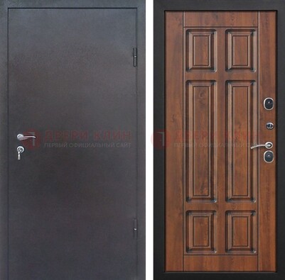 Темная входная дверь с порошковым покрытием с МДФ панелью ДП-235 в Химках