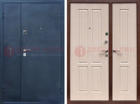 Двустворчатая стальная дверь с порошковым напылением и МДФ ДП-239 в Химках
