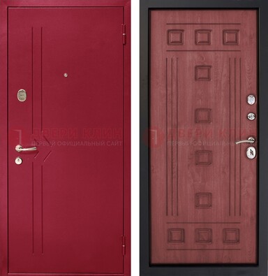 Красная железная дверь с порошковым напылением ДП-242 в Химках