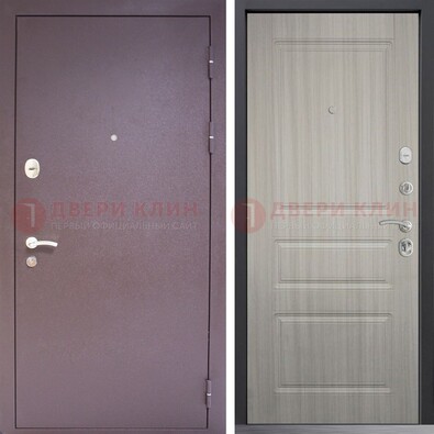 Темная стальная дверь с порошковым окрасом и МДФ ДП-310 в Химках