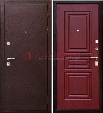 Бордовая входная дверь с порошковым окрасом ДП-36 в Химках