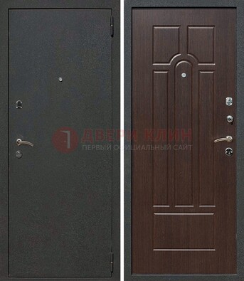 Черная металлическая дверь с порошковым окрасом ДП-47 в Химках