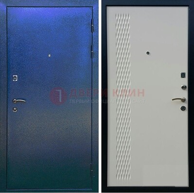 Синяя железная дверь с порошковым напылением ДП-49 в Химках