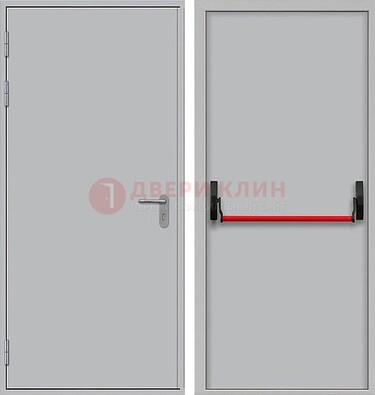 Белая металлическая противопожарная дверь с длинной ручкой ДПП-14 в Химках