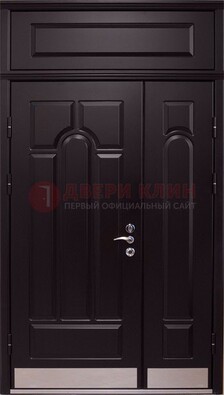 Парадная дверь с металлическими вставками ДПР-47 и фрамугой в Химках