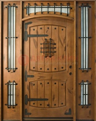 Парадная дверь с коваными элементами ДПР-68 в коттедж в Химках