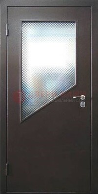 Стальная дверь со стеклом ДС-5 в кирпичный коттедж в Химках