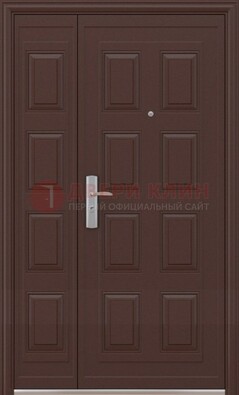 Коричневая железная тамбурная дверь ДТМ-37 в Химках