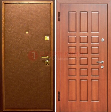 Коричневая входная дверь с винилискожей ДВ-16 в Химках