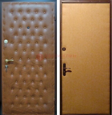 Желтая железная дверь с винилискожей ДВ-2 в Химках