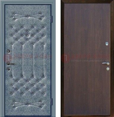 Серая металлическая дверь с винилискожей ДВ-35 в Химках