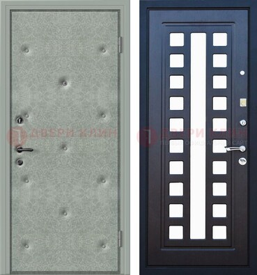 Серая железная дверь с винилискожей ДВ-40 в Химках