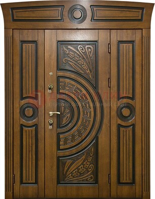 Парадная входная дверь с виноритом и узором ДВТ-194 в Химках