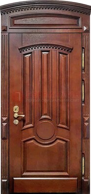 Темная стальная дверь с виноритом и фрамугой ДВТ-238 в Химках
