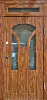 Коричневая классическая входная дверь с виноритом ДВТ-66 в Химках