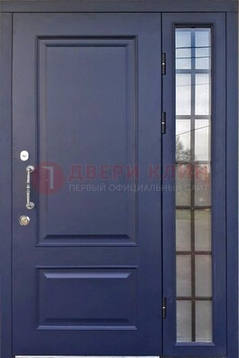 Синяя дверь с виноритом и стеклянными вставками  ДВТ-79 в Химках