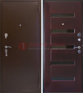 Темная железная дверь с зеркалом ДЗ-42 в Химках